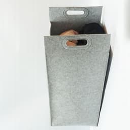 Laundry Bag - 75L - Lichtgrijs - Wasmand – Opvouwbaar - Vilt opbergmand — thumbnail 3