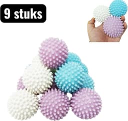 9 stuks - Drogerballen - Wasbollen - Wasdrogerbal - Wasbol Reinigingsballen - Anti-Kluwen Kleding Beschermers - Egel Ontwerp Wasmachine Ballen voor Beter Wassen — thumbnail 1