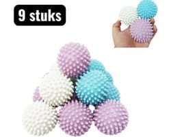 9 stuks - Drogerballen - Wasbollen - Wasdrogerbal - Wasbol Reinigingsballen - Anti-Kluwen Kleding Beschermers - Egel Ontwerp Wasmachine Ballen voor Beter Wassen — afbeelding 1