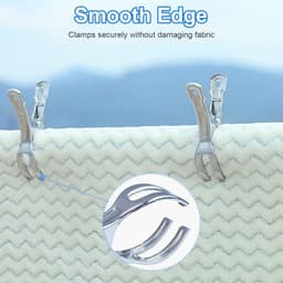 Grote Wasknijpers - Knijpers - 5 Stuks - Handdoekklemmen - Staal - Strandhanddoekclips - Voor Zwembad Stoelen Wasserij - Voor Strand Stoelen of Zwembad Lounges om uw Handdoeken, kleding, deken — thumbnail 2