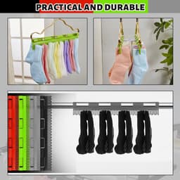 Erzekrim Sokkendroger, Sokkenhouder, Kledingrek, 4-pack Sokkenrek, Plastic Sokkenklemmen, Winddichte Sokkenhanger, voor Sokken, Ondergoed, Kleine Kleding — thumbnail 5