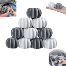 10 stuks - Anti-klit wasballen - Vlekverwijderaar voor wasmachines - Grijs en wit - Anti-klit zonnebloem wasballen - Wasverzachterdispenser - Herbruikbaar - Anti-klit wasballen — thumbnail 1