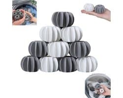 10 stuks - Anti-klit wasballen - Vlekverwijderaar voor wasmachines - Grijs en wit - Anti-klit zonnebloem wasballen - Wasverzachterdispenser - Herbruikbaar - Anti-klit wasballen — afbeelding 1