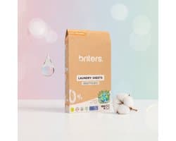 Briters Wasstrips Sensitive Skin – 100 wasbeurten – Hypoallergeen & Parfumvrij – Vegan – Dermatest – Europees Product