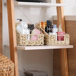 PromoHome Geweven Opslagmanden met Handvatten (Set van 2) - Decoratieve Organisatiemanden voor Keuken, Kelder en Planken - Duurzame Wicker Manden voor Huishoudelijke Opslag — thumbnail 5