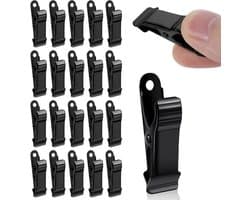 20 stuks - mini-metalen klemmen - krokodillenklemmemetalen - stevige veerklemmen - hangende krokodillenklemmen - voor kabels, fotosnacks, papiers, gordijnen (zwart)