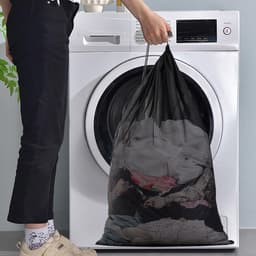 2-pack, netwaszakken, waszakken, reiswaszakken, waszakken, 23 x 34 inch dikke netwaszakken, grote waszakken met trekkoord voor studenten, studentenhuizen, reizen, huis- en appartementbewoners — thumbnail 3