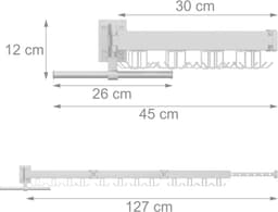 wanddroogrek inklapbaar - draaibaar - met accessoires - wit — thumbnail 4