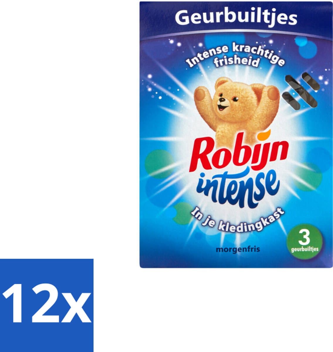 12 x Robijn Geurbuiltjes Intense 3 stuks per verpakking - Geur In Kleding - Frisheid In Kleding - Langdurige Geur - Geurbuiltjes - Kledingkast Geur — afbeelding 1