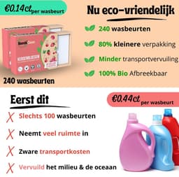 BambiClean Wasstrips Voordeelverpakking Kersenbloesem - 240 wasbeurten - Milieuvriendelijke Wasmiddeldoekjes - Wasmiddel Strips Proefpakket — thumbnail 3