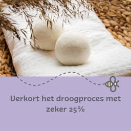 CleanBee® Drogerballen XXL 3 stuks in handig katoenen bewaarzakje - Wasverzachter - Duurzaam - Droogballen - Wasbol - Dryer balls - Ecologisch - 100% wol — thumbnail 4