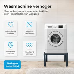 WassiStand Wasmachine Verhoger met Anti-Slip & Grip – Wasmachine Kast en Ombouw – Verhoging voor Wasmachine, Vaatwasser, Koelkast, Vriezer en Droger – Witgoed Verhoger - Inclusief 4 Dempers – Roestvrij – Maximaal 750 kg – 61x61x34cm - Grijs — thumbnail 3