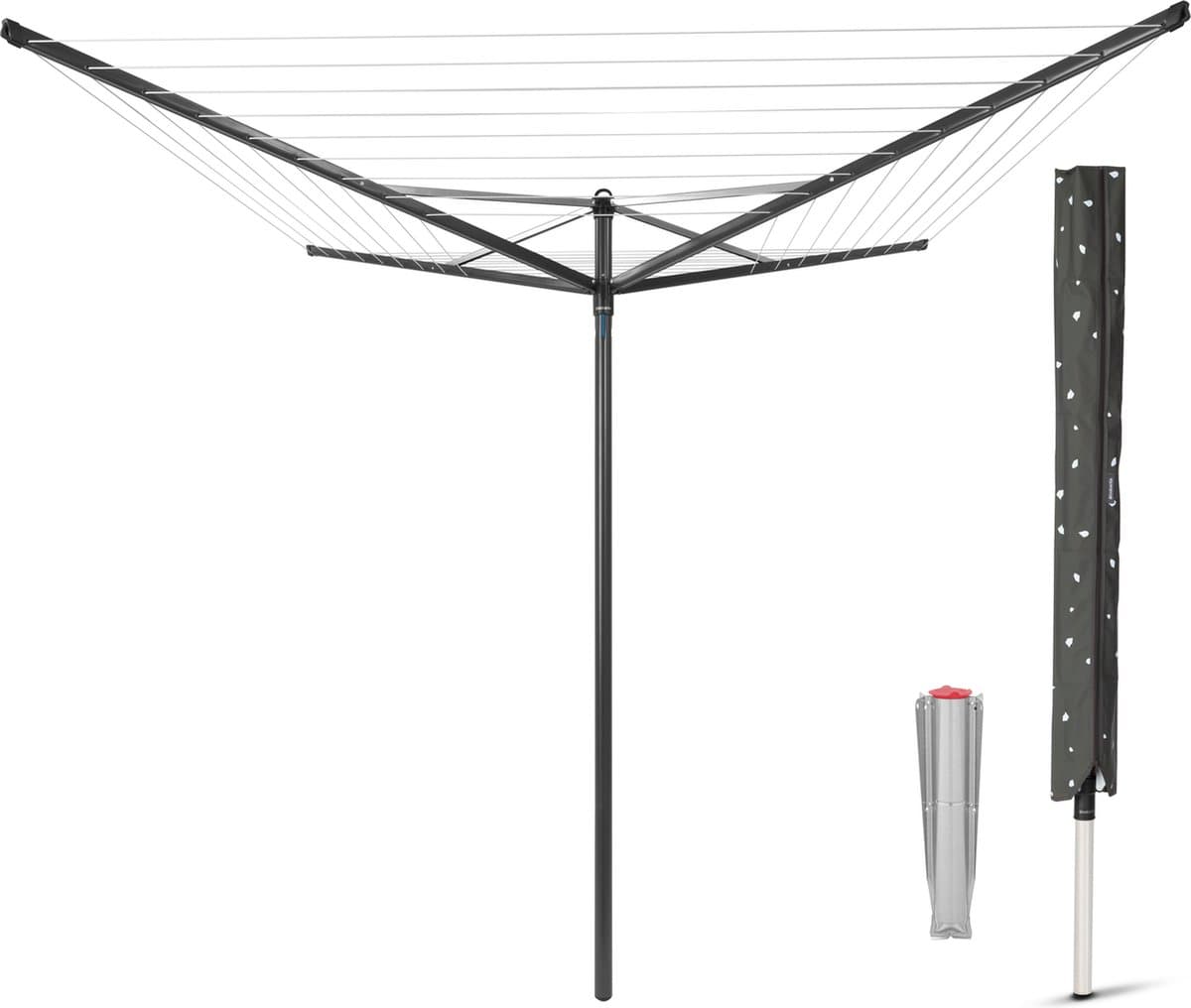 Brabantia Topspinner Droogmolen - 40 m - met Metalen Grondanker en Beschermhoes - Anthracite — afbeelding 1
