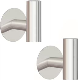 Zelfklevende wandhaken van geborsteld nikkel (2 stuks), robuuste badkamer- en keukendeurhaken, zelfklevende wandhaken voor het ophangen van jassen, handdoeken, sleutels en badjassen (geborsteld nikkel) — thumbnail 1