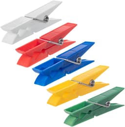 KADAX Wasknijpers, 20 x knijpers van robuuste kunststof, kleurrijke sokkenklemmen, windbestendige klemmen voor binnen en buiten (veelkleurig/rechthoekig) — thumbnail 5
