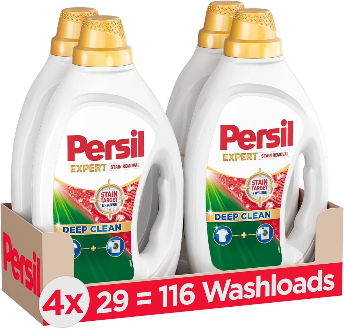 Persil Gel Expert Clean & Hygiene - Vloeibaar Wasmiddel - Beste Tegen Vlekken - Krachtige Vlekverwijdering - Kleurhelderheid - Vezelbescherming - Voordeelverpakking - 4 x 29 Wasbeurten — afbeelding 1