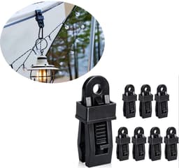 Tentzeilklemmen - Zeilclip voor Afdekzeil - Verpakking van 8 - vergrendelbare zeilklem - Tentclips - Zeildoekclips - Zeilklemmen voor Tentbevestiging - Tentzeilklemmen voor Tenten - Shade Cloth Plastic Clips - Afdekzeil Klemmen - Tarpaulin Clip — thumbnail 1