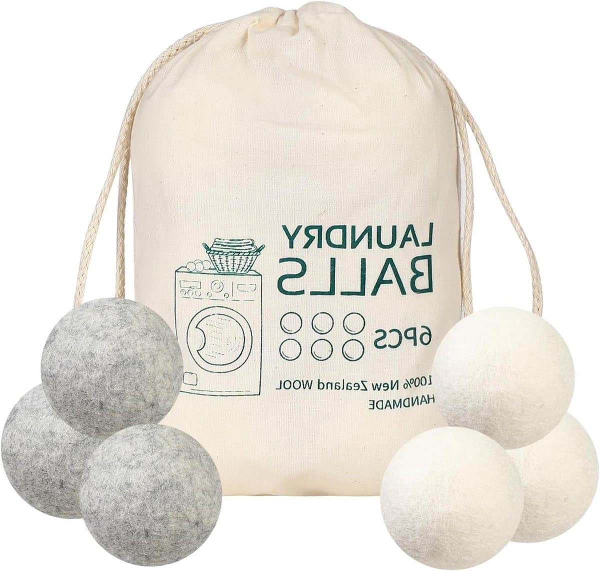 Droogballen set van 6 - Natuurlijke wasverzachter - Voor wasdroger en woldroger - Dons drogerballen - Wasballen voor wasdrogers - Milieuvriendelijk - Langdurig gebruik — afbeelding 1