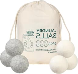 Droogballen set van 6 - Natuurlijke wasverzachter - Voor wasdroger en woldroger - Dons drogerballen - Wasballen voor wasdrogers - Milieuvriendelijk - Langdurig gebruik — thumbnail 1