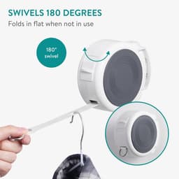 Extendable Clothesline with Wall Mount - Space-saving Drying Line - Easy to Install - For Indoor and Outdoor Use - 4m - White — thumbnail 5