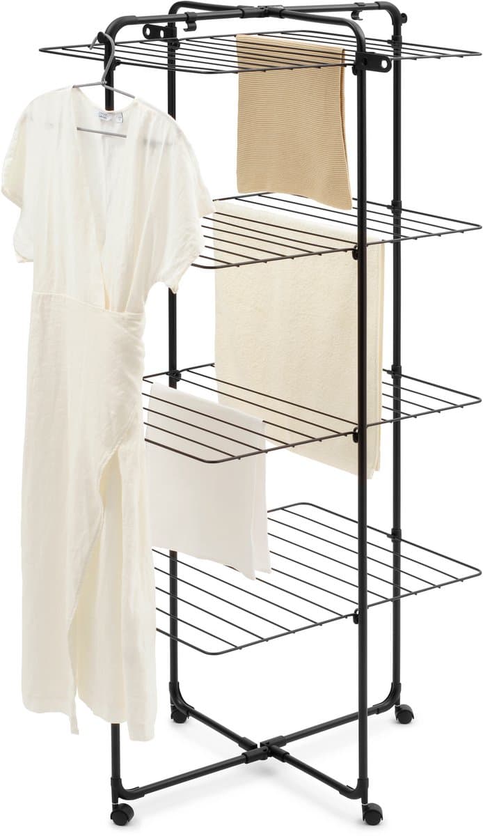 Brabantia HangOn Droogtoren - 30 m - Inklapbaar Wasrek - Matt Black — afbeelding 1