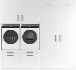 Wasophoogte® Wasmachine Kast Munich - Wasmachine verhoger - Wasmachine ombouw - 700(D)*2530(B)*2350(H) mm - Wit — thumbnail 1