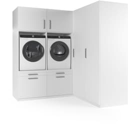 Wasophoogte® Wasmachine Kast Florence - Wasmachine verhoger - Wasmachine ombouw - 700(D)*2030(B)*2110(H) mm - Wit — thumbnail 3