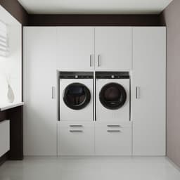 Wasophoogte® Wasmachine Kast Vienna - Wasmachine verhoger - Wasmachine ombouw - 700(D)*2530(B)*2350(H) mm - Wit — thumbnail 2