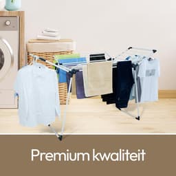 MKSS® Droogmolen met Voet voor Camping & Thuis - Wasrek Staand - Droogrek Inklapbaar - Zwart + Wit — thumbnail 2