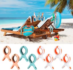 9 Stuks Wasknijpers - Grote Knijpers - Strandlaken Knijpers - Badlaken Clips - Handdoek Klemmen - Heavy Duty Handdoekklemmen - Handdoekklemmen Voor Strandligstoelen- Winddicht - Strandlaken - Clips Voor Strandlaken, Beddengoed En Dikke Kleding — thumbnail 4