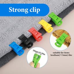 50 stuks - Sokkenklemmen voor wasgoed - Antislip wasknijpers - Waslijnknijpers, 5 kleuren - zwart, rood, geel, blauw, groen 2,8 cm — thumbnail 5