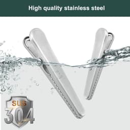 Ibenzoa® Set van 10 Roestvrijstalen Voedselclips voor Zakken in Diverse Maten, Zilver — thumbnail 4