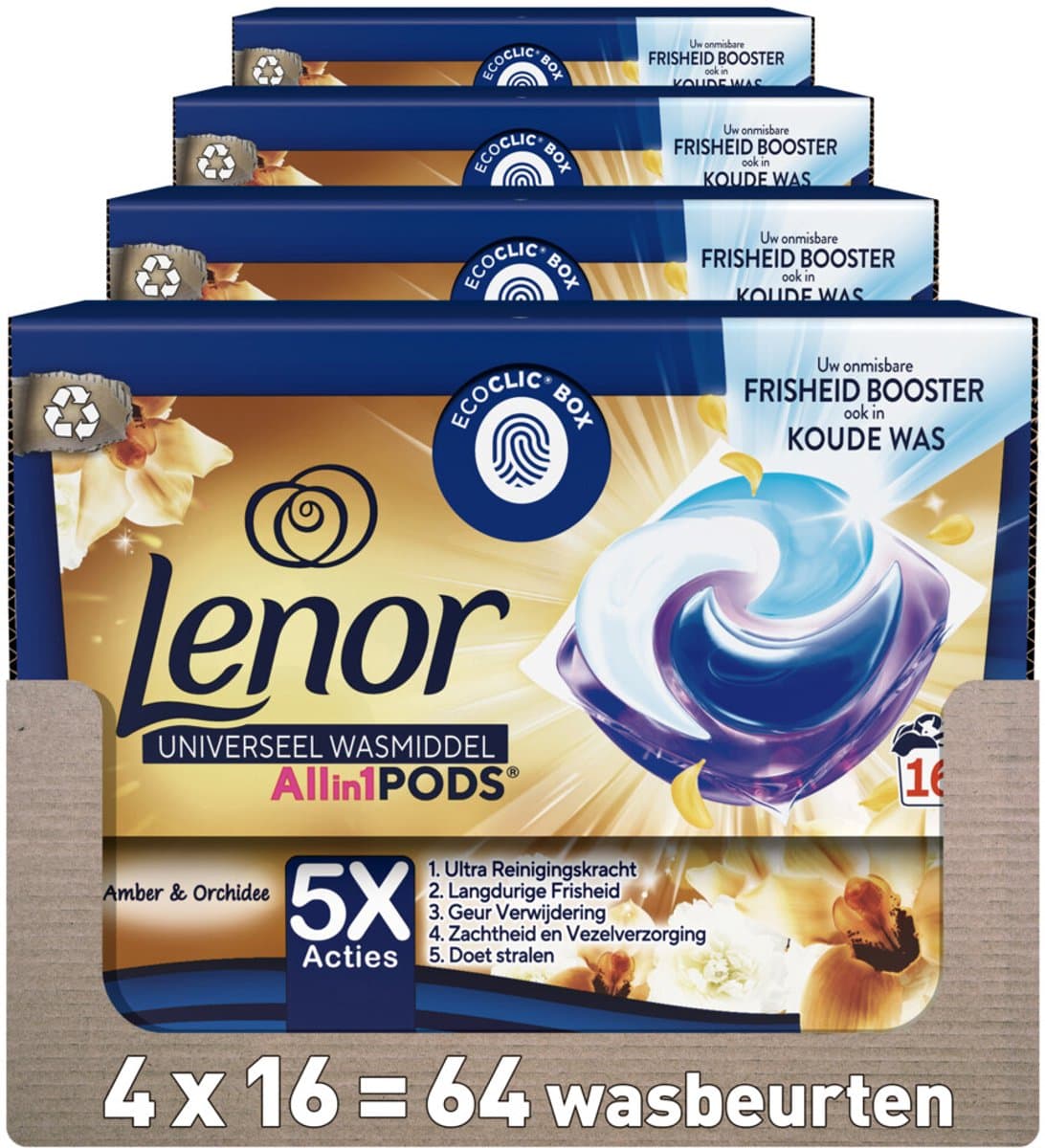 Lenor Wasmiddel Pods - Gouden Orchidee - 4x 16 stuks — afbeelding 1