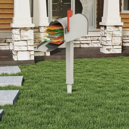 NAIZY 4x Grondhul Paalhouder L-vormige met 70 cm lange puntige L-paalsteun voor het inslaan van grondankers grondhulzen voor houten palen, Zilver — thumbnail 4