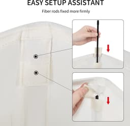 Wasmand - Slank Hoog Opvouwbaar met Deksel en Ademend Ontwerp - Voor de Was in de Slaapkamer - Beige 60L — thumbnail 4