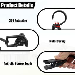 Wasknijper met Haken - Antislip, Draaibaar, Ruimtebesparend - 1 stuk - Zwart - ABS — thumbnail 2