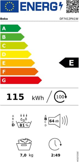 Beko DF7412PA1W - RecycledDry™ - Warmtepompdroger - Wit - NL/FR — thumbnail 2