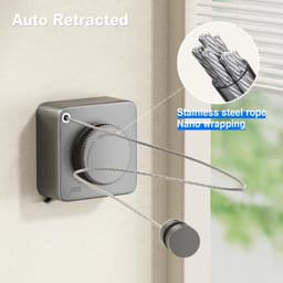 RFWR® Intrekbare Waslijn voor Binnen en Buiten - Niet-doorhangend Ontwerp 4,5m - Ruimtebesparend en Eenvoudig te Installeren — thumbnail 5
