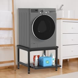 Wasmachine opbouwmeubel Zwart 200 kg belastbaar - 63x54x45.5cm - Wasmachine Verhoger Met uittrekbaar rek — thumbnail 4