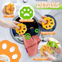 16 Stuks - Wasballen Voor Wasmachine - Haarvanger Wasbollen - Wasbal - Anti haar - Ook geschikt voor dierenharen - Herbruikbare - Wasballen Pluizenverwijderaar — thumbnail 4
