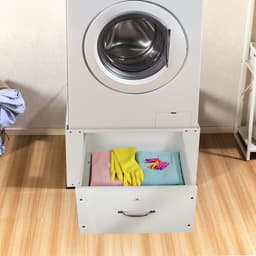 Maclean - Wasmachine Verhoger - Sokkel voor wasmachine/droger met lade - Wasdrogeronderstel - max. belasting 150kg, wit, MC-117 W — thumbnail 2