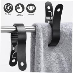Pak van 6 windbestendige wasknijpers - zwarte strandhanddoekclips - kinderstrandhanddoek - keukenhouder - keukenclips - wasknijpers voor het drogen van sokken - aluminiumlegering zwart — thumbnail 2