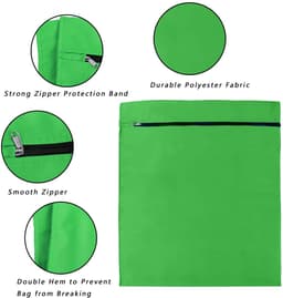 Waszakken voor huisdieren - Waszakken van twill polyester - Grote waszakken met rits - Voorkomt dat waszakken verstopt raken door dierenhaar - wasmachine, 70 x 80 cm，waszak voor huisdieren voor honden, katten en konijnen (groente)- L — thumbnail 4
