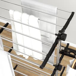 HOMCOM-Wäscheständer-Edelstahl, ABS-142L × 55B × 172H cm-Schwarz — thumbnail 2