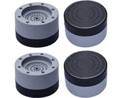 ***Schokdempers - Schok demper - Wasmachine - Dempers - Trillende Wasmachine - Anti schok - Demping - Set van 4 stuks - Grijs - Extra dik - Voetjes wasmachine - van Heble® *** — afbeelding 1