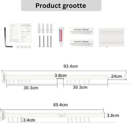 MKSS® Wanddroogrek - Droogrek Inklapbaar - Wasrek - Droogtoren - Droogrekken - Droogmolen - Wit — thumbnail 2