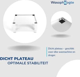 Wasophoogte® Wasmachine verhoger - Wasmachine opbouwmeubel - Wasmachine sokkel - 31cm hoog - Wit - Universeel — thumbnail 4