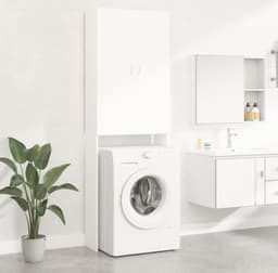 Wasmachine ombouw - Kast - Opbouwmeubel - Verhoger - Wasmachine meubel - Opbergkast - Hout - Wit — thumbnail 1