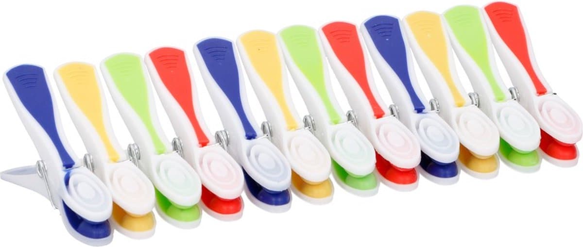 Wasknijpers - 24x stuks - multi-kleur - kunststof - wasspelden — afbeelding 1