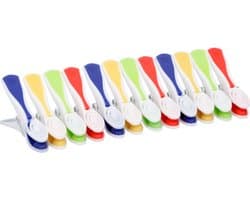 Wasknijpers - 24x stuks - multi-kleur - kunststof - wasspelden